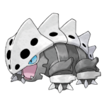 Este é Aggron, um Pokémon do tipo os bec it pedra e metal,que f