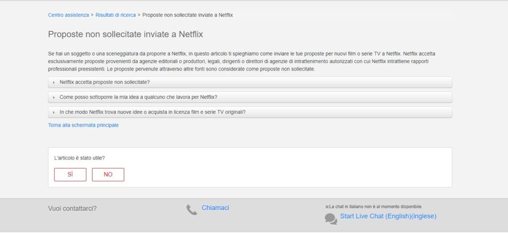 Inviare una sceneggiatura a netflix