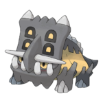 Este é Aggron, um Pokémon do tipo os bec it pedra e metal,que f