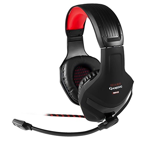 Mars Gaming MH2, Auriculares Gaming, Micrófono, Ultrabass, Cancelación Ruido,...