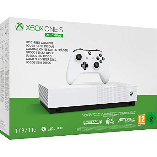 Microsoft Xbox One S All Digital - Consola de 1 TB, color blanco + 1 mes de Xbox...
