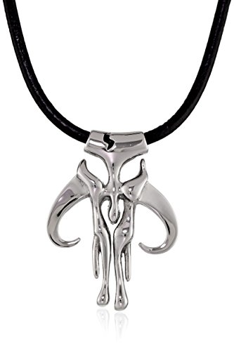 Star Wars Jewelry Collar con colgante de cuerda de cuero de acero inoxidable con...