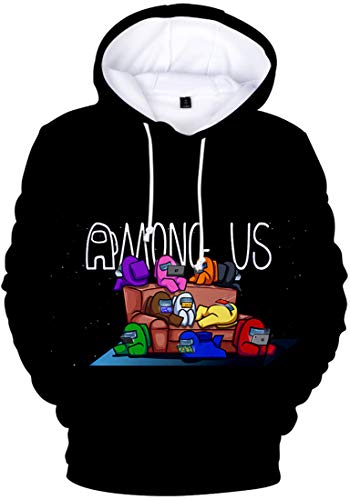 PADOLA Hombre Sudadera con Capucha Among us 3D Impresión Hoodie con Manga Larga...
