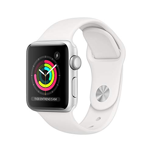 Apple Watch Series 3 (GPS, 38mm) Aluminio en Plata - Correa Deportiva Blanco