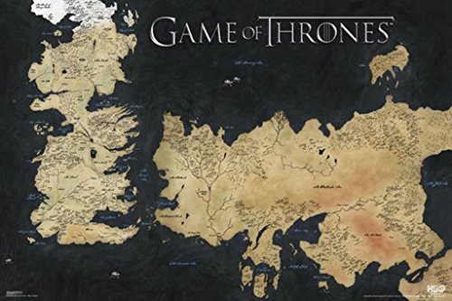 Pyramid America Póster de Game of Thrones Map of Westeros and Essos TV Show...