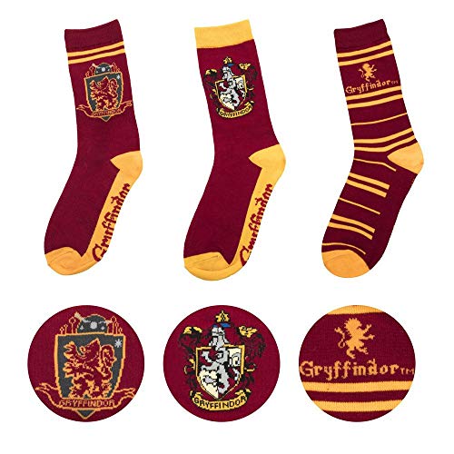 Cinereplicas Harry Potter - Pack de 3 unisexos - Calcetines con emblemas...