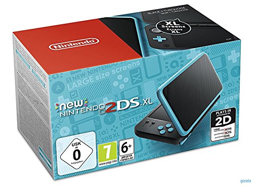 Nintendo 3Ds - Consola New Nintendo 2Ds XL, Color Negro y Turquesa