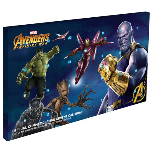 Infinito Guerra Moneda Calendario de Adviento-Licencia Oficial Marvel Avengers 