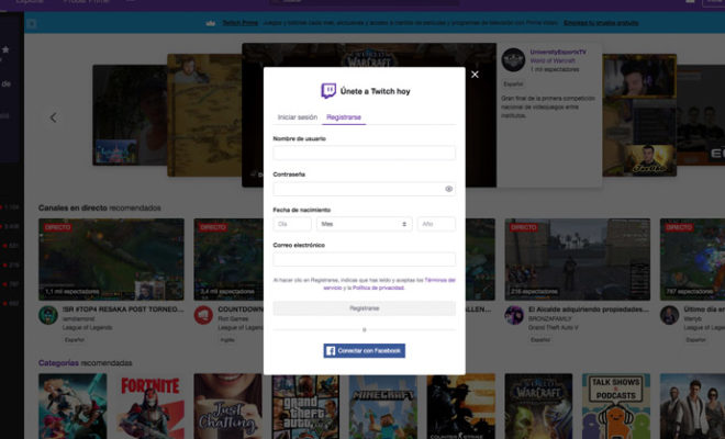 Cómo abrir una cuenta de Twitch