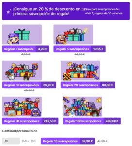 Regalos de Twitch